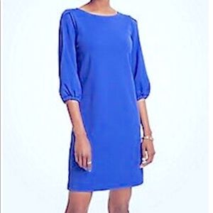 Ann Taylor Mini Shift Dress 3/4 Sleeve Blue • Size Small
